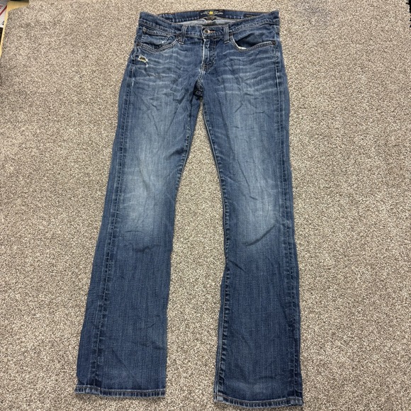 Lucky Brand Denim - Lucky Brand Sienna Tomboy Jeans Womens 28 Med Wash Blue Distressed Denim